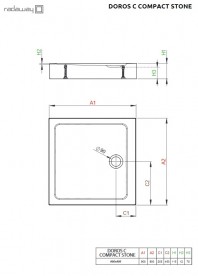 Душевой поддон Radaway Doros C Compact Stone Anthracite 90х90 под камень акрил антрацит SDRC9090-05-64S