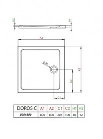 Душевой поддон Radaway Doros C Stone Anthracite 80х80 под камень акрил антрацит SDRC8080-01-64S