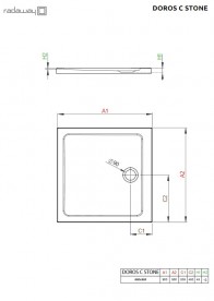 Душовий піддон Radaway Doros C Stone Anthracite 90х90 під камінь акрил антрацит SDRC9090-01-64S