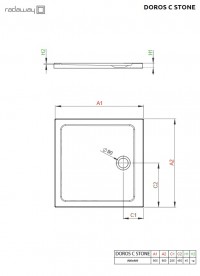 Душевой поддон Radaway Doros C Stone White 90х90 под камень акрил белый SDRC9090-01-04S