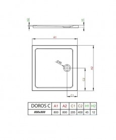 Душовий піддон Radaway Doros C Stone White 80х80 під камінь акрил білий SDRC8080-01-04S