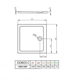Душовий піддон Radaway Doros C Stone White 100х100 під камінь акрил білий SDRC1010-01-04S