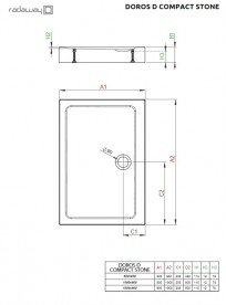 Душевой поддон Radaway Doros D Compact Stone White 100х80 под камень акрил белый SDRD1080-05-04S
