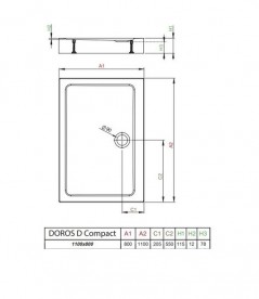 Душовий піддон Radaway Doros D Compact Stone White 110х80 під камінь акрил білий SDRD1180-05-04S
