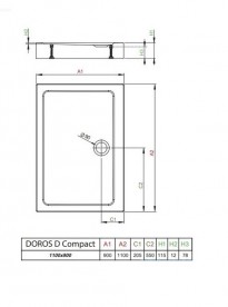 Душевой поддон Radaway Doros D Compact Stone White 110х90 под камень акрил белый SDRD1190-05-04S