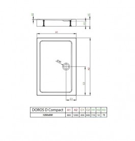 Душовий піддон Radaway Doros D Compact Stone White 120х80 під камінь акрил білий SDRD1280-05-04S