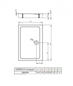 Душовий піддон Radaway Doros D Compact Stone White 120х100 під камінь акрил білий SDRD1210-05-04S