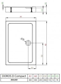Душовий піддон Radaway Doros D Compact Stone Anthracite 90х80 під камінь акрил антрацит SDRD9080-05-64S