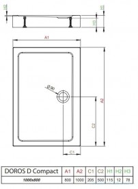 Душевой поддон Radaway Doros D Compact Stone Anthracite 100х80 под камень акрил антрацит SDRD1080-05-64S