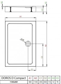 Душевой поддон Radaway Doros D Compact Stone Anthracite 110х80 под камень акрил антрацит SDRD1180-05-64S