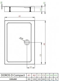 Душевой поддон Radaway Doros D Compact Stone Anthracite 120х90 под камень акрил антрацит SDRD1290-05-64S