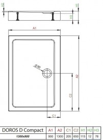 Душевой поддон Radaway Doros D Compact Stone Anthracite 130х90 под камень акрил антрацит SDRD1390-05-64S