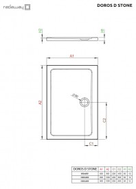 Душовий піддон Radaway Doros D Stone Anthracite 100х90 під камінь акрил антрацит SDRD1090-01-64S