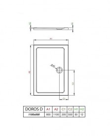 Душовий піддон Radaway Doros D Stone Anthracite 110х80 під камінь акрил антрацит SDRD1180-01-64S