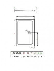 Душевой поддон Radaway Doros D Stone Anthracite 120х80 под камень акрил антрацит SDRD1280-01-64S