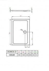 Душовий піддон Radaway Doros D Stone Anthracite 120х90 під камінь акрил антрацит SDRD1290-01-64S