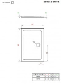 Душевой поддон Radaway Doros D Stone White 90х80 под камень акрил белый SDRD9080-01-04S