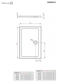 Душовий піддон Radaway Doros D Stone White 120х90 під камінь акрил білий SDRD1290-01-04S