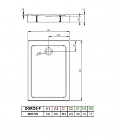 Душевой поддон Radaway Doros F Compact Stone White 90х70 под камень акрил белый SDRFP9070-05-04S