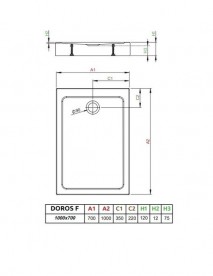 Душовий піддон Radaway Doros F Compact Stone White 100х70 під камінь акрил білий SDRFP1070-05-04S