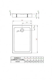 Душевой поддон Radaway Doros F Compact Stone White 120х80 под камень акрил белый SDRFP1280-05-04S
