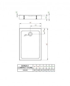 Душовий піддон Radaway Doros F Compact Stone White 120х90 під камінь акрил білий SDRFP1290-05-04S