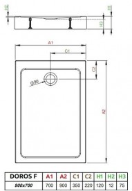 Душевой поддон Radaway Doros F Compact Stone Anthracite 90х70 под камень акрил антрацит SDRFP9070-05-64S
