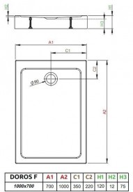 Душевой поддон Radaway Doros F Compact Stone Anthracite 100х70 под камень акрил антрацит SDRFP1070-05-64S