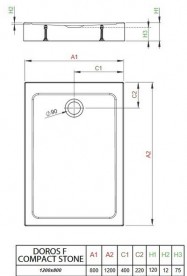 Душевой поддон Radaway Doros F Compact Stone Anthracite 120х80 под камень акрил антрацит SDRFP1280-05-64S