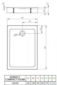 Душевой поддон Radaway Doros F Compact Stone Anthracite 120х90 под камень акрил антрацит SDRFP1290-05-64S