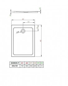 Душевой поддон Radaway Doros F Stone Anthracite 90х70 под камень акрил антрацит SDRF9070-01-64S