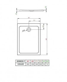 Душовий піддон Radaway Doros F Stone Anthracite 120х80 під камінь акрил антрацит SDRF1280-01-64S