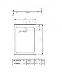 Душевой поддон Radaway Doros F Stone Anthracite 120х90 под камень акрил антрацит SDRF1290-01-64S