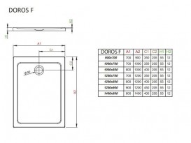 Душевой поддон Radaway Doros F Stone White 140х80 под камень акрил белый SDRF1480-01-04S