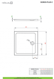 Душовий піддон Radaway Doros Plus C 100x100 см акрил білий SDRPC1010-01