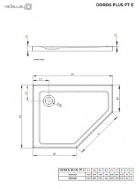 Душовий піддон Radaway Doros Plus PT E 100х80 лівобічний акрил білий SDRPTP1080-01L