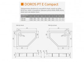 Душовий піддон Radaway Doros PT E Compact Stone White 100х80 правобічний під камінь акрил білий SDRPTP1080-05-04SR