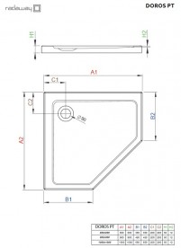 Душовий піддон Radaway Doros PT Stone Anthracite 80х80 під камінь акрил антрацит SDRPT8080-01-64S