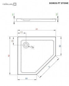 Душовий піддон Radaway Doros PT Stone White 100х100 під камінь акрил білий SDRPT1010-01-04S