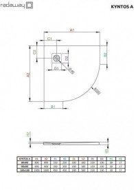 Душевой поддон Radaway Kyntos A 90х90 литьевой мрамор цемент HKA9090-74