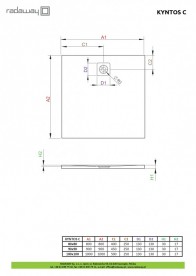 Душевой поддон Radaway Kyntos C 100x100 см литой камень антрацит HKC100100-64