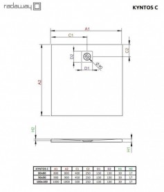 Душевой поддон Radaway Kyntos C 90х90 литьевой мрамор черный HKC9090-54