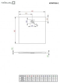 Душевой поддон Radaway Kyntos C 90х90 литьевой мрамор цемент HKC9090-74