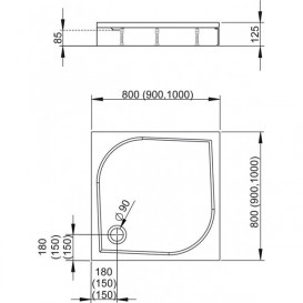 Душевой поддон Radaway Paros C 90x90 см жёлтый гранит MBC9090-45-1
