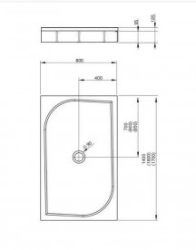 Душевой поддон Radaway Paros D 140x80 см литой мрамор белый MBD8014-03-1