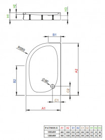 Душовий піддон Radaway Patmos E 100x80 см акрил білий 4P81155-03R