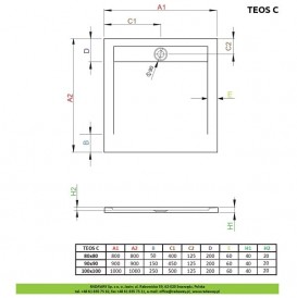 Душевой поддон Radaway Teos C 100х100 литьевой мрамор черный HTC100100-54