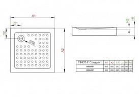 Душовий піддон Radaway Tinos C Compact 90x90 см акрил білий S4TIC9090-08