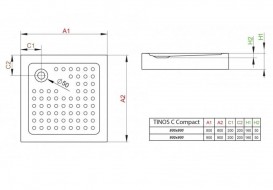 Душовий піддон Radaway Tinos C Compact 80x80 см акрил білий S4TIC8080-08