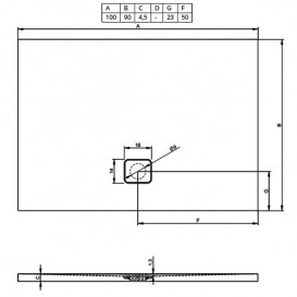 Душовий піддон Riho Basel 414 100x90 см акрил чорний матовий/хром DC241600000000S